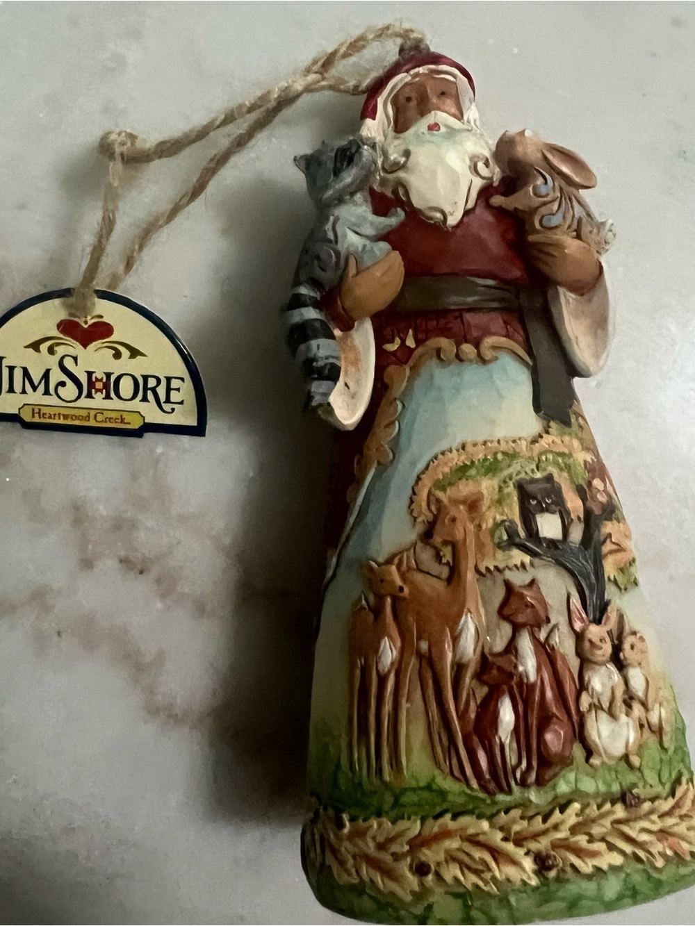 Jim Shore Santa with Woodland Animals Christmas Ornament 2016 NWT